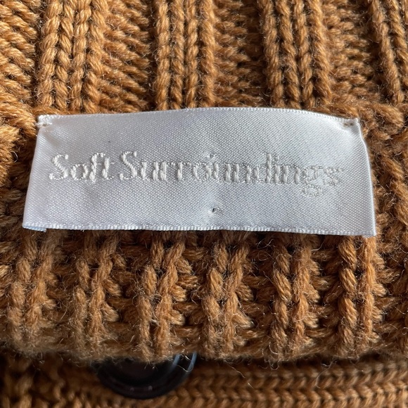 Soft Surroundings Double Breasted Ribbed Short Sleeve Sweater Brown Size Large - Picture 5 of 8